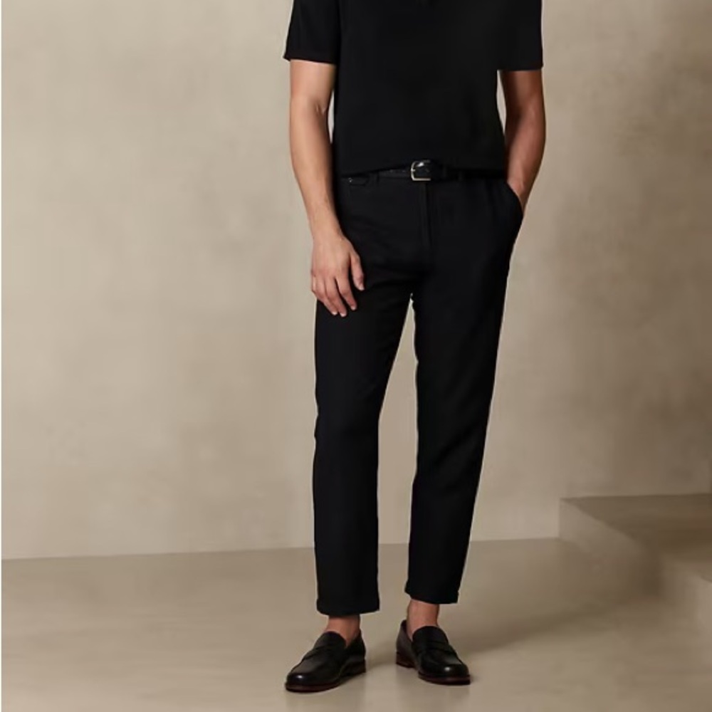 NEW Banana Republic Athletic-Fit Linen-Blend Trouser
